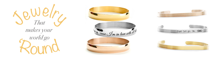 Engraved Bangle and Cuff Bracelets