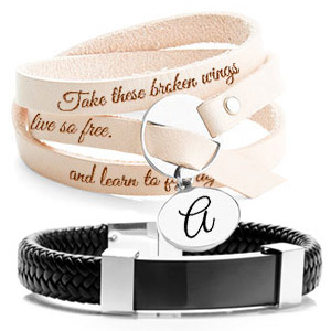 Custom Bracelets Personalized Mens Engraved Bracelets Personalized Leather