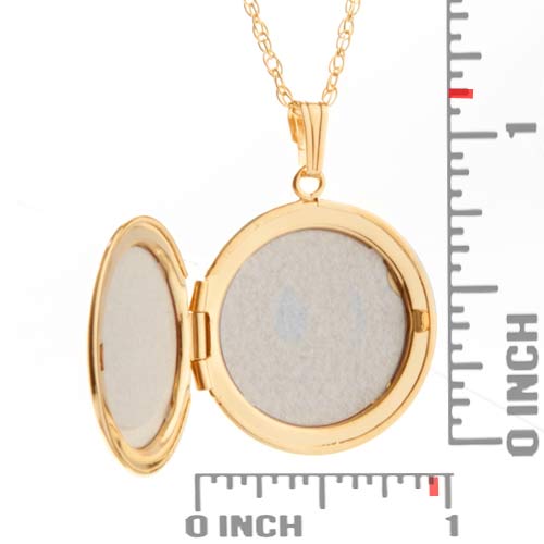 Stunning 14K Gold Round Engraved Locket Necklace