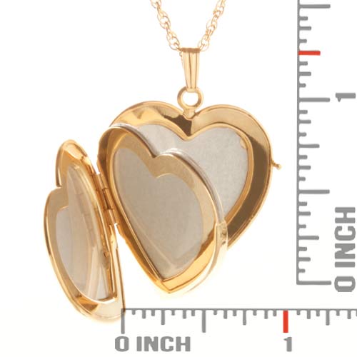 14K Gold Filled 4 Photo Heart Locket