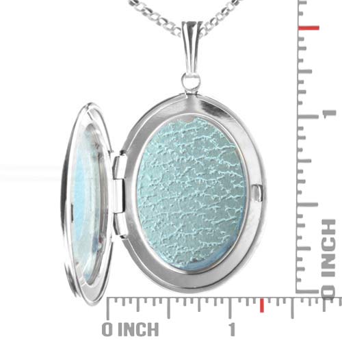 Polished Silver Oval Style Locket  inset 1