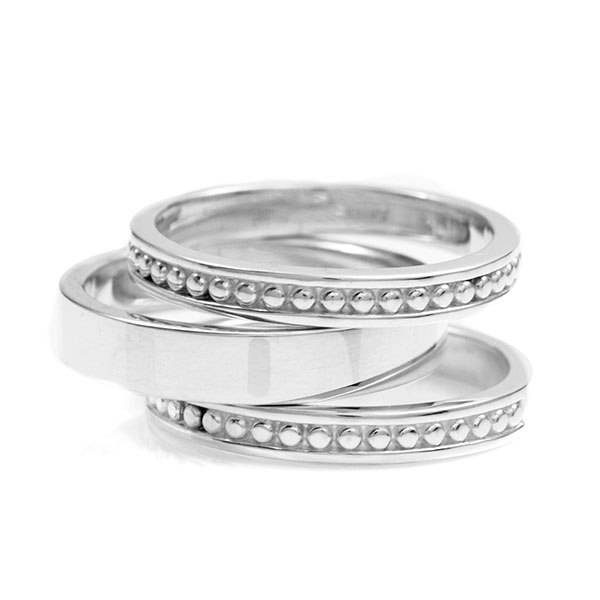 4mm Sterling Silver Stackable Engraved Rings