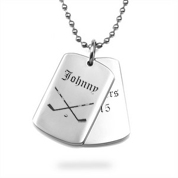 Plain Black Double Dog Tag Set - Engravable For Custom Names Or Messages (DT17)