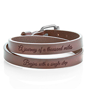 Buckle Up Personalized Leather Double Wrap Bracelet