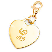 Gold Custom Engraved Heart Charm