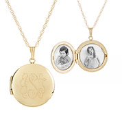 Round Gold Filled Personalized Locket Necklace