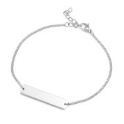 Minimalist Jewelry - Silver Bar Personalized Bracelet