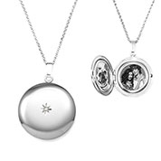 Diamond Accent Sterling Silver Personalized Locket Necklace
