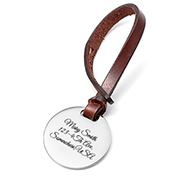 Personalized Brown Leather Bag Tag