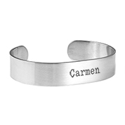 Personalized Brushed Silver Cuff Bracelet 