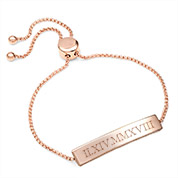 Rose Gold Bolo Personalized Bracelet for Her