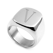 Silver Signet Style Engraved Rings