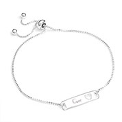 Sterling Silver Engraved Bracelet with Heart