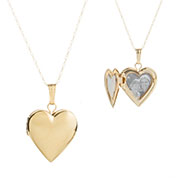 Sweet Girls 14k Gold Heart Personalized Locket 15 inch chain