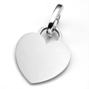 LG Polished Stainless Heart ID Tag for Purses, Pets, & More
