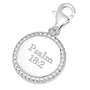 Bright Round Silver Engraved Charm 