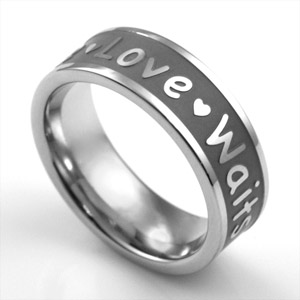 True Love Waits 7mm Stainless Steel Promise Ring Size 10