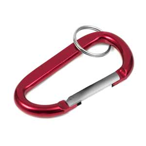 Red Anodized Aluminum Carabiner Keychain