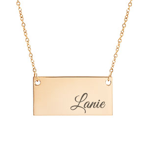 New Gold Personalized Bar Necklace