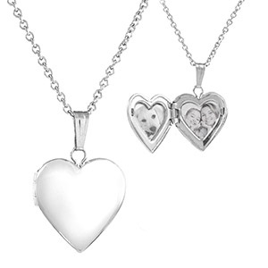 Sterling Silver Girls Engraved Locket Necklace